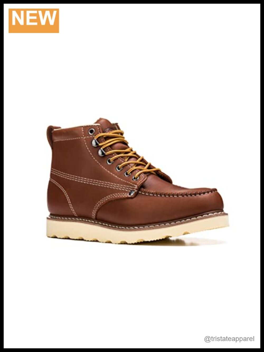 Golden Fox Men's 6" Moc Toe Wedge Work Boots Construction Goodyear Welt Leather